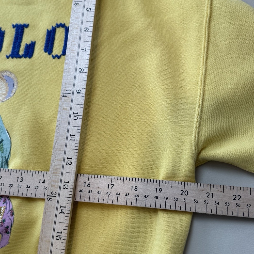 Polo Ralph Lauren Bear Sweater Womens M Yellow New Orleans Embroidered Print - Picture 11 of 12